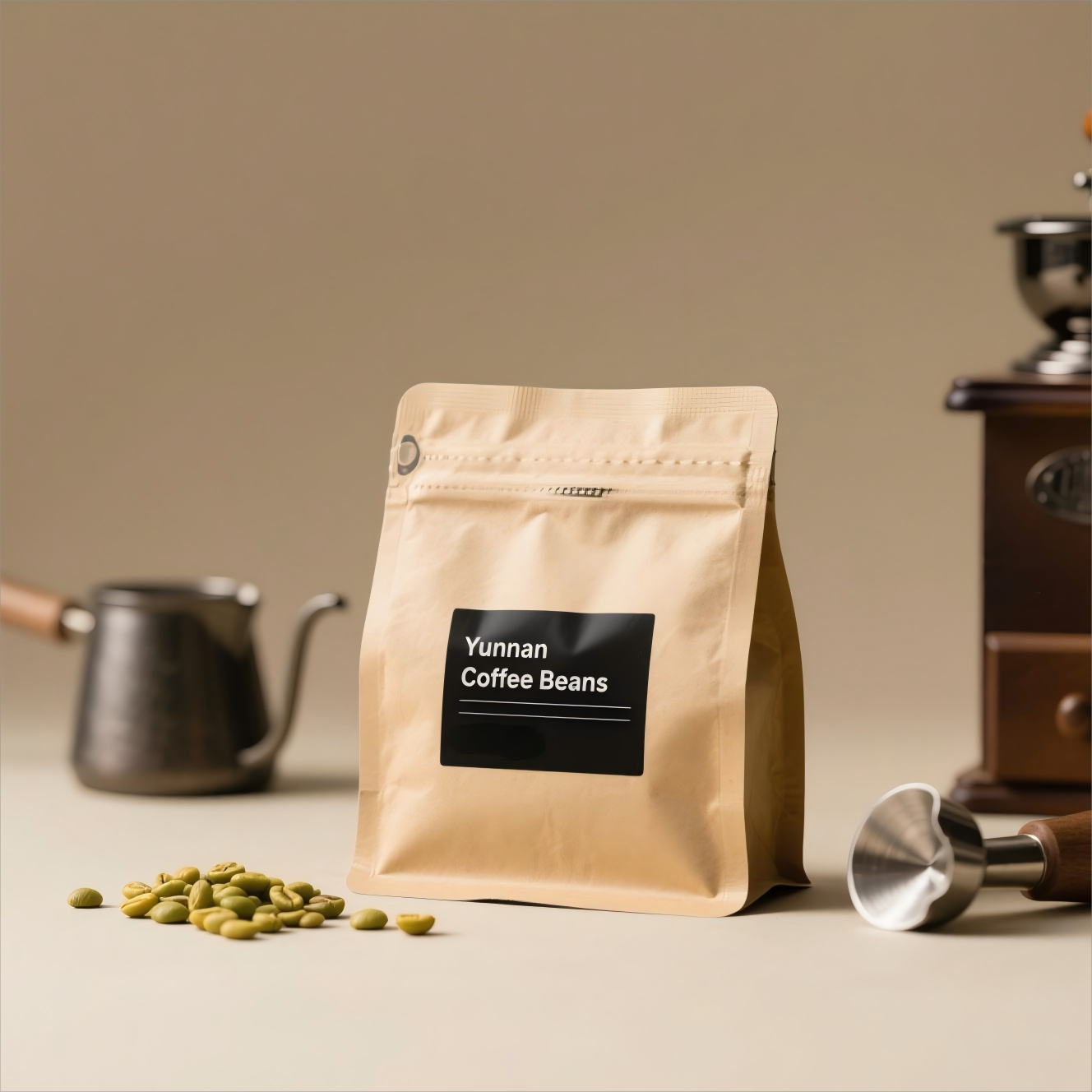 Raw coffee beans